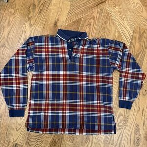 Dockers Navy and Plaid Long Sleeve Shirt